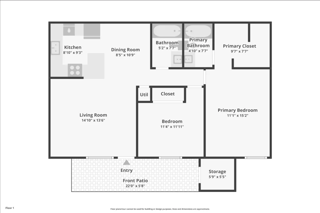 Pacific Palms 2-Bedroom 2-Bath Floor Plan