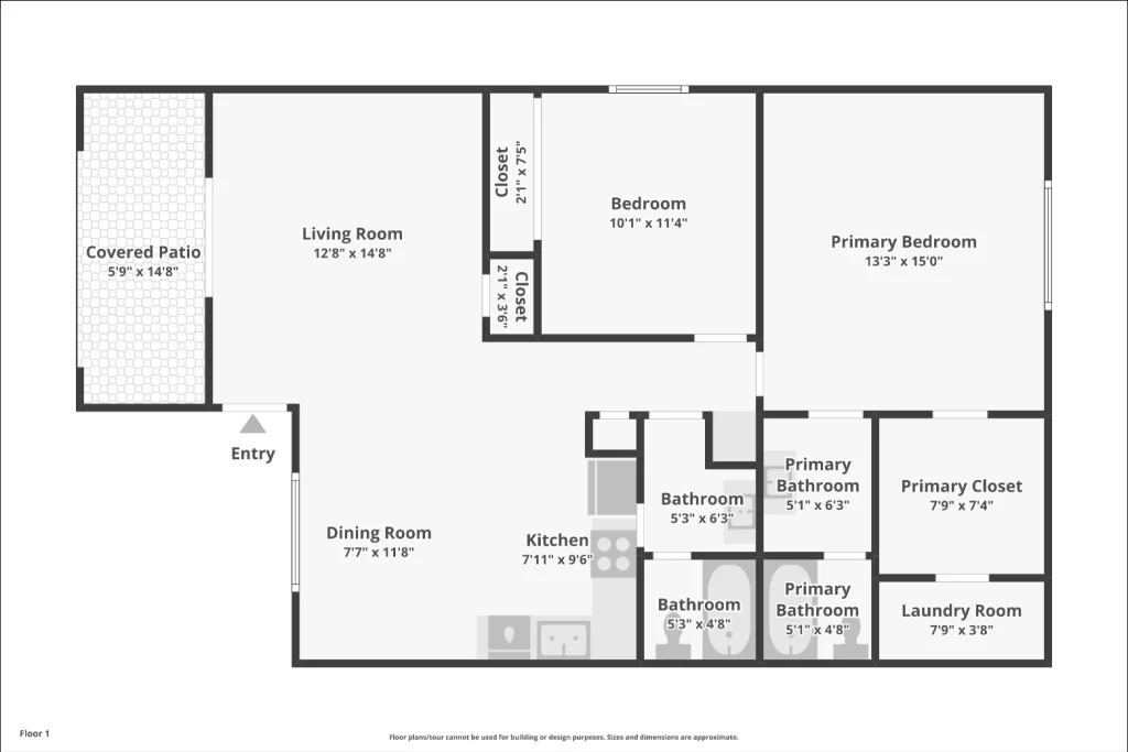 Pacific Palms 2-Bedroom 2-Bath Floor Plan