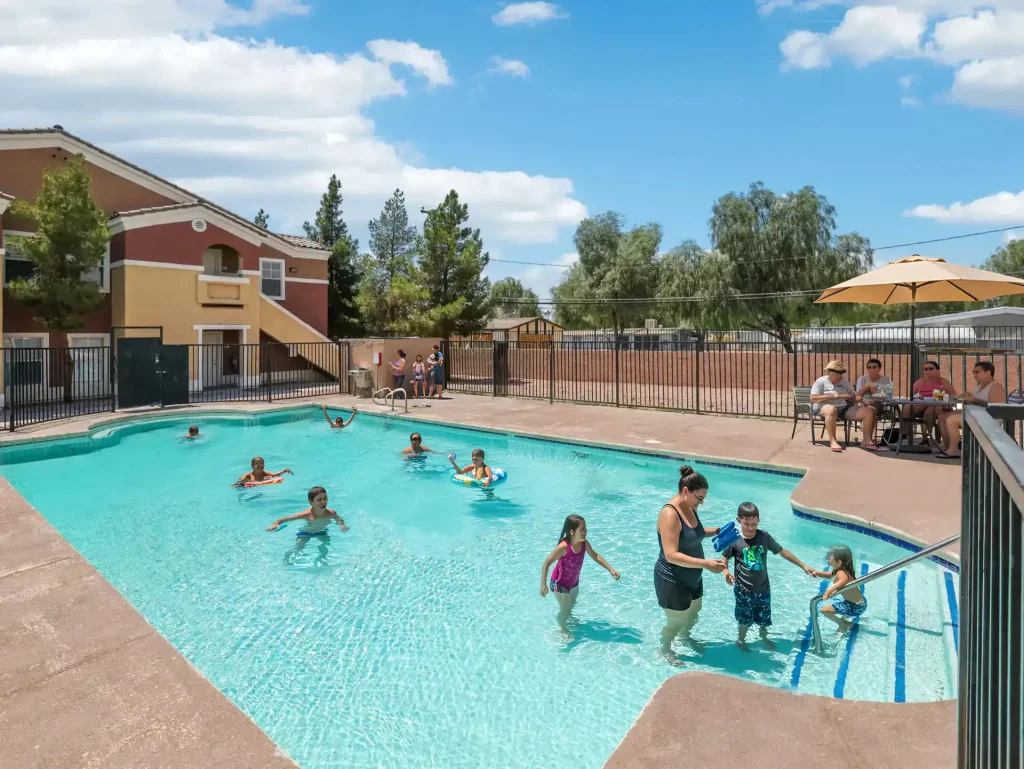 Sunrise pool people enjoying the pool